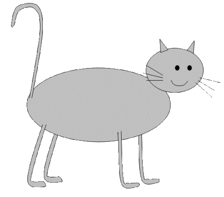 gato gris animado