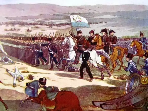 Batalla de Maipú - Litografía de T. E. Brown de 1819