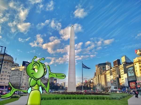 Serafín en el Obelisco de la Ciudad de Buenos Aires