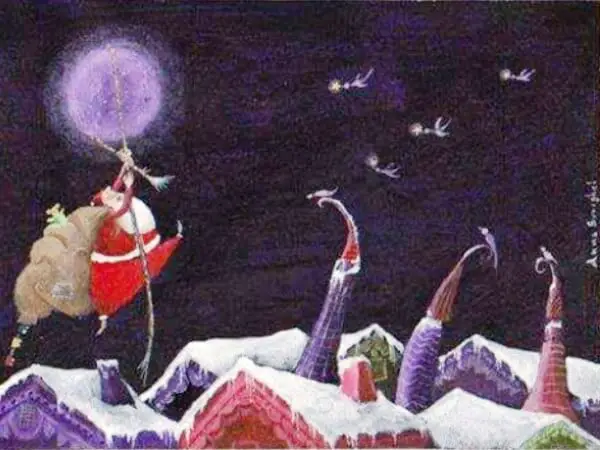 Santa y la luna - Cuentos con rimas de Navidad cortos - Por Anna Burighel
